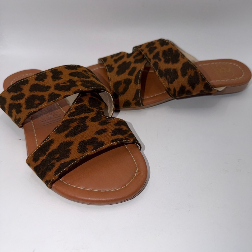 Everglades 6 Leopard Print Criss Cross Slide Sandals Animal Print Boho Summer
